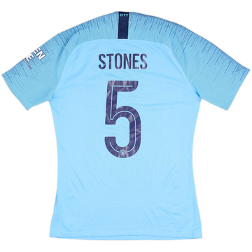 2018-19 Manchester City Match Issue FA Cup Final Home Shirt Stones #5