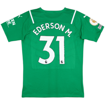2021-22 Manchester City Match Issue GK Shirt Ederson M. #31