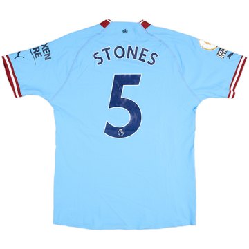 2022-23 Manchester City Match Issue Home Shirt Stones #5