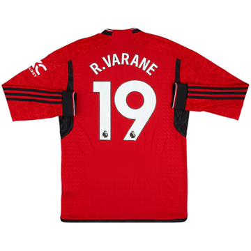 2023-24 Manchester United Match Issue Home L/S Shirt R.Varane #19