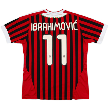2011-12 AC Milan Home Shirt Ibrahimovic #11 - 5/10 - (XL.Boys)