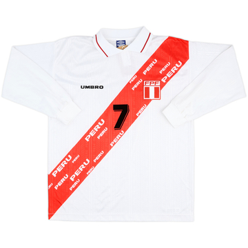 1996-98 Peru Home L/S Shirt #7 (Solano) - 9/10 - (L)