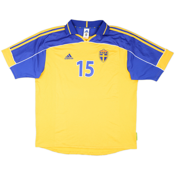 2000-02 Sweden Match Issue Home Shirt #15 (Andersson)