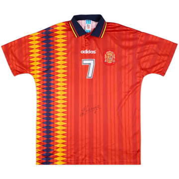 1994-96 Spain Match Issue Signed Home Shirt #7