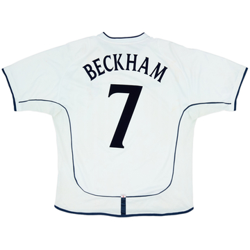 2001-03 England Home Shirt Beckham #7 - 6/10 - (XL)
