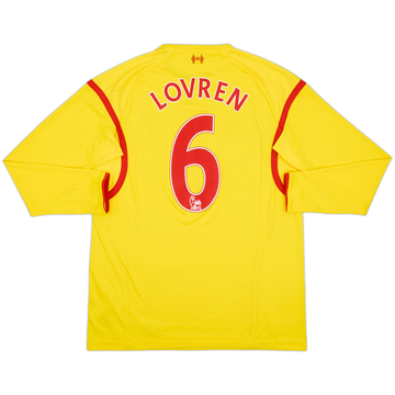 2014-15 Liverpool Away L/S Shirt Lovren #6 - 9/10 - (XL)