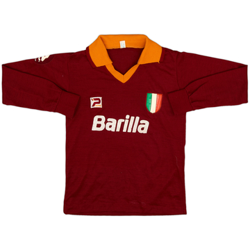1983-84 Roma Home L/S Shirt - 8/10 - (S.Boys)