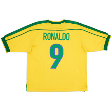 1998-00 Brazil Home Shirt Ronaldo #9 - 8/10 - (L)