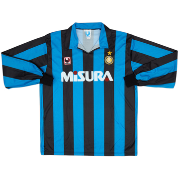 1990-91 Inter Milan Home L/S Shirt - 8/10 - (L)