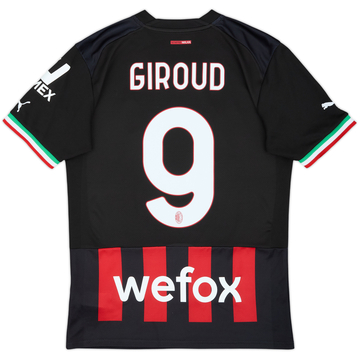 2022-23 AC Milan Home Shirt Giroud #9 - 8/10 - (S)