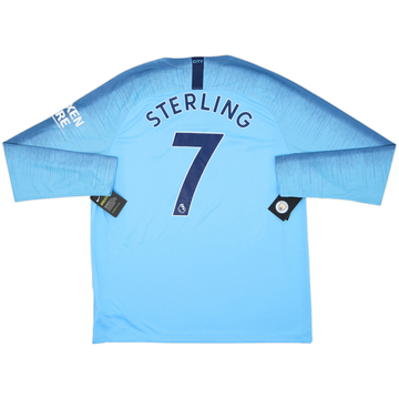 2018-19 Manchester City Home L/S Shirt Sterling #7 (XL)