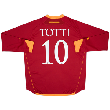 2006-07 Roma Home L/S Shirt Totti #10 (XXL)