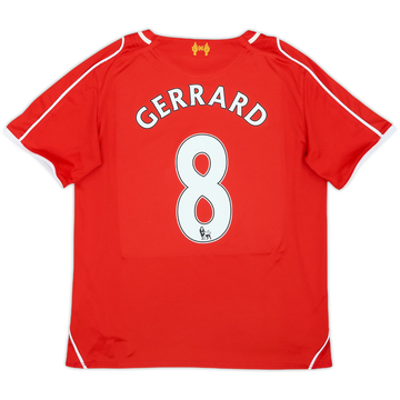 2014-15 Liverpool Home Shirt Gerrard #8 - 8/10 - (S.Boys)