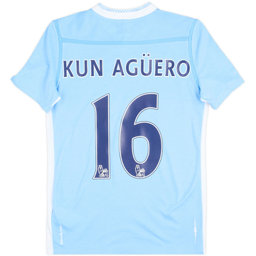 2011-12 Manchester City Home Shirt Kun Aguero #16 - 6/10 - (15-16 Years)