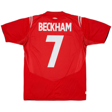 2004-06 England Away Shirt Beckham #7 - 7/10 - (M)