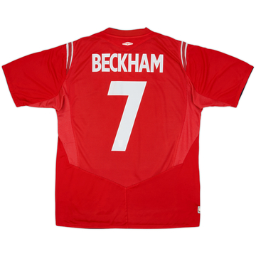 2004-06 England Away Shirt Beckham #7 - 6/10 - (L)