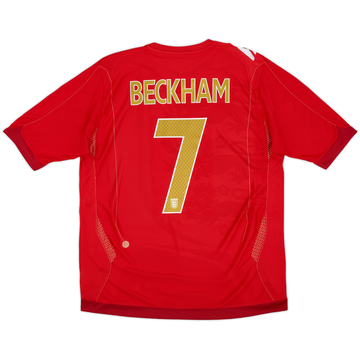 2006-08 England Away Shirt Beckham #7 - 6/10 - (L)