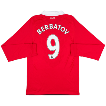 2010-11 Manchester United Home L/S Shirt Berbatov #9 - 9/10 - (S)