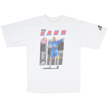 1999-00 Bayern Munich adidas Graphic Tee Kahn #1 - 8/10 - (L)