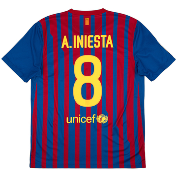 2011-12 Barcelona Home Shirt A.Iniesta #8 - 9/10 - (L)