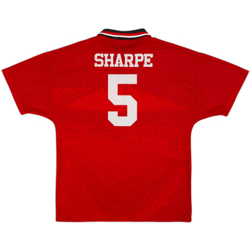 1994-96 Manchester United Home Shirt Sharpe #5 - 7/10 - (M)