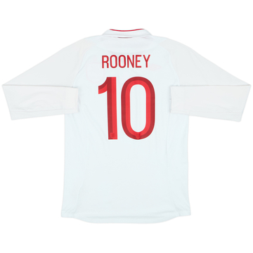2012-13 England Home L/S Shirt Rooney #10 - 7/10 - (M)