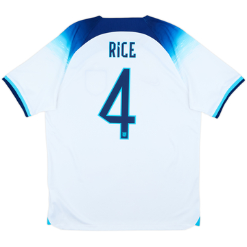 2022-23 England Home Shirt Rice #4 - 10/10 - (L)