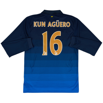 2014-15 Manchester City Away L/S Shirt Kun Aguero #16 - 8/10 - (M)