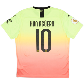 2019-20 Manchester City Third Shirt Kun Aguero #10 - 9/10 - (XL)