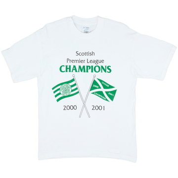 2000-01 Celtic 'Champions' Graphic Tee - 6/10 - (S)