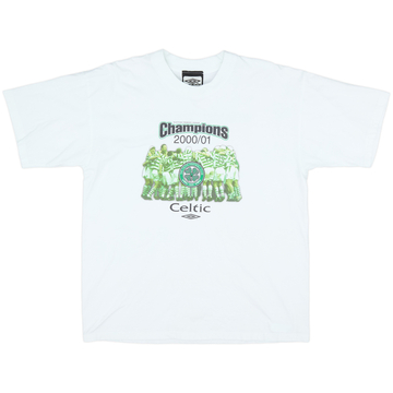 2000-01 Celtic 'Champions' Graphic Tee - 9/10 - (L)