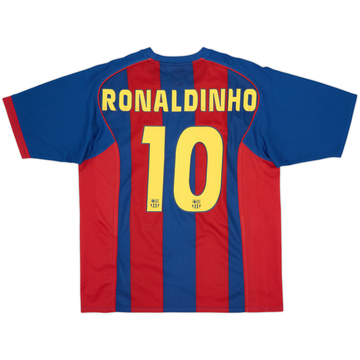 2004-05 Barcelona Basic Home Shirt Ronaldinho #10 - 8/10 - (L)