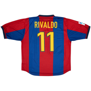 1998-00 Barcelona Home Shirt Rivaldo #11 - 9/10 - (XL)