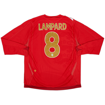 2006-08 England Away L/S Shirt Lampard #8 - 8/10 - (L)
