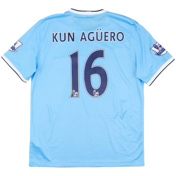 2013-14 Manchester City Home Shirt Kun Aguero #16 - 8/10 - (L)