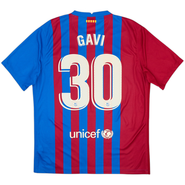 2021-22 Barcelona Home Shirt Gavi #30 - 9/10 - (L)