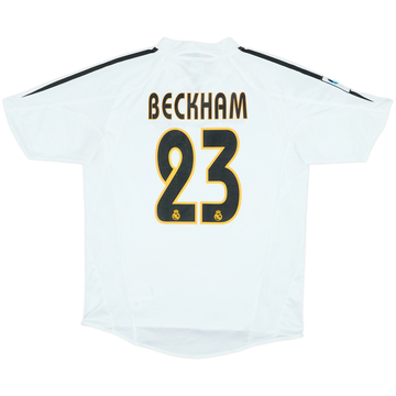 2004-05 Real Madrid Home Shirt Beckham #23 - 6/10 - (XL.Boys)