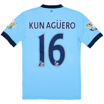 2014-15 Manchester City Home Shirt Kun Aguero #16 - 6/10 - (S)