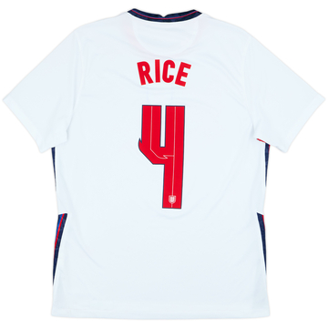 2020-22 England Home Shirt Rice #4 - 8/10 - (L)