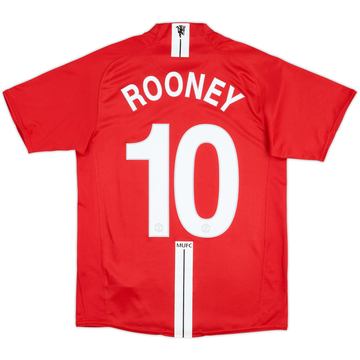 2007-09 Manchester United Home Shirt Rooney #10 - 8/10 - (S)