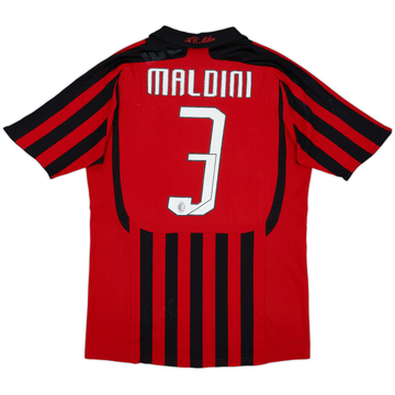 2007-08 AC Milan Home Shirt Maldini #3 - 6/10 - (M)