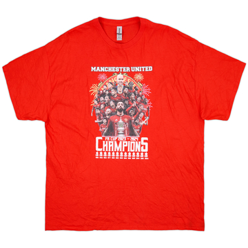 2023-24 Manchester United 'FA Cup Champions' Graphic Tee - 8/10 - (XXL)