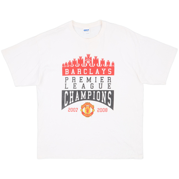 2007-08 Manchester United 'Champions' Graphic Tee - 7/10 - (XL)