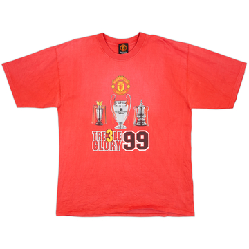 1999-00 Manchester United 'Treble' Graphic Tee - 6/10 - (XL)