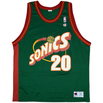 1995-01 Seattle SuperSonics Payton #20 Champion Away Jersey - 8/10 - (XXL)