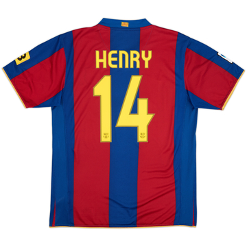 2007-08 Barcelona Home Shirt Henry #14 - 6/10 - (L)