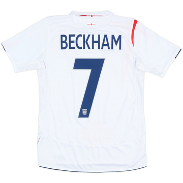 2005-07 England Home Shirt Beckham #7 - 8/10 - (XL.Boys)