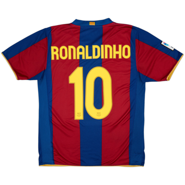 2007-08 Barcelona Home Shirt Ronaldinho #10 - 7/10 - (M)
