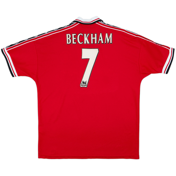 1998-00 Manchester United Home Shirt Beckham #7 - 6/10 - (XL)