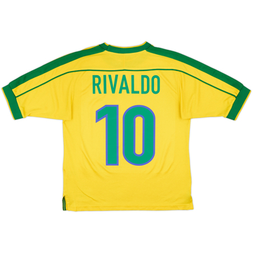 1998-00 Brazil Home Shirt Rivaldo #10 - 7/10 - (S)